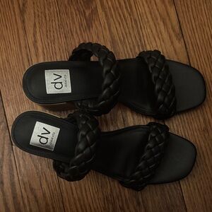 DV by Dolce Vita Black Braided Heeled Sandals